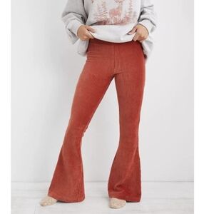 Aerie Groove On Velour High Waisted Flare Legging